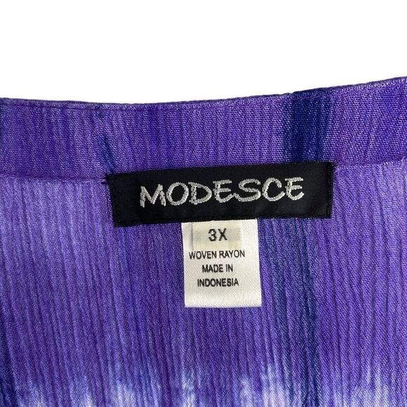 Modesce 3X Purple Tie-Dye Dress ALTERED Boho Hippie Festival Art to Wear Fits 4X - Picture 9 of 9